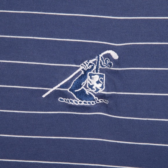 Peter Millar Polo Shirt Mens Medium Blue White Stripe Seaside Midland Hills CC - Picture 3 of 12